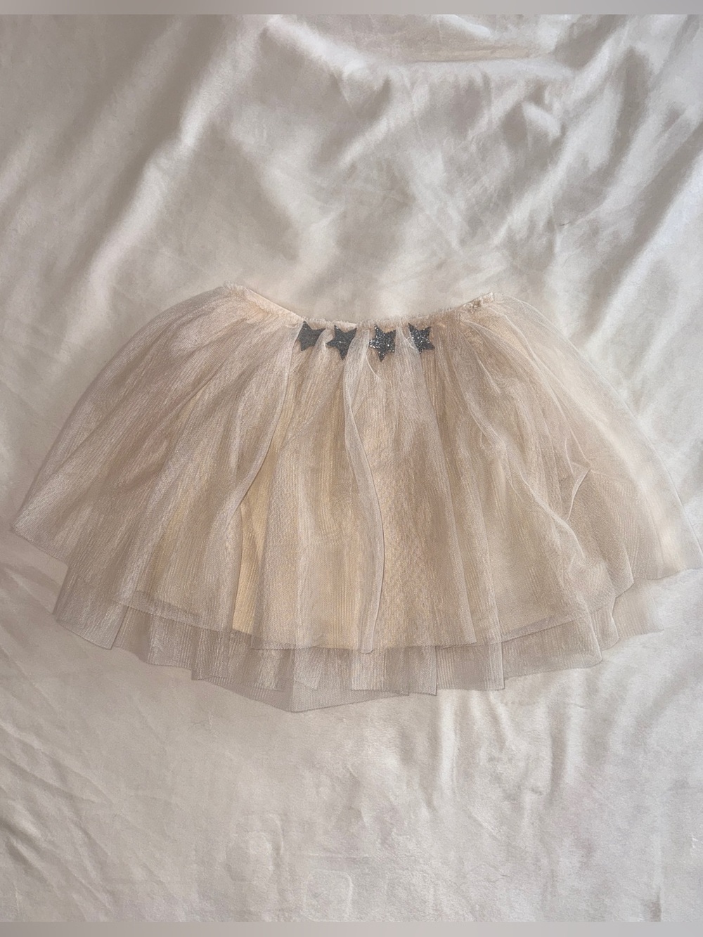 Zara Kids Cream Tulle Balletcore Skirt w/ StarAppliqué 9/10